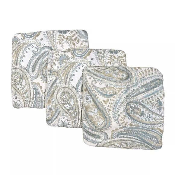 Set of 3 Luxury Pillowcases Throw Pillow Covers Shams Paisley Zip Euro Tapestry